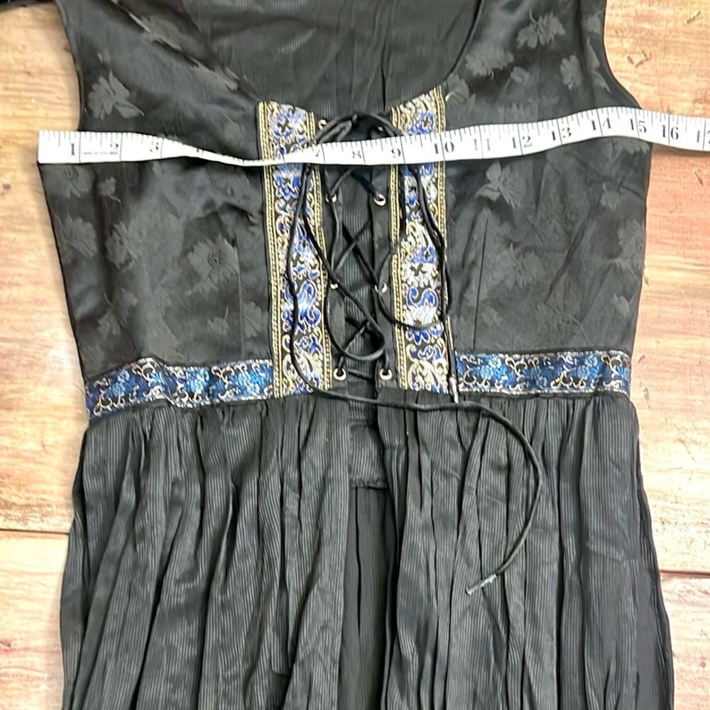 Victorian,Gothic Weighted Kaftan,Black & Blue,Exquisite Embroidery,Size Small - Picture 10 of 12